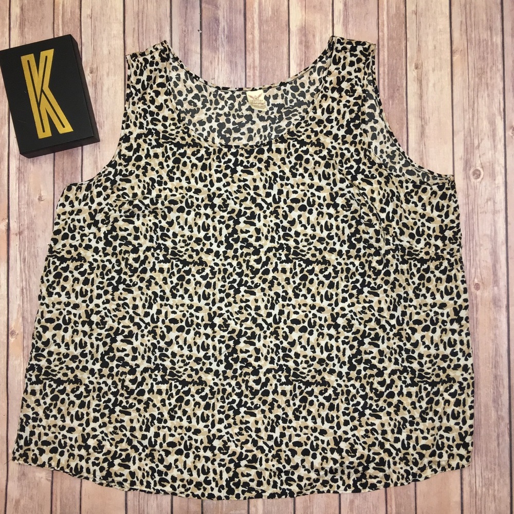 🦇FADED GLORY Leopard print Tank Size 4X